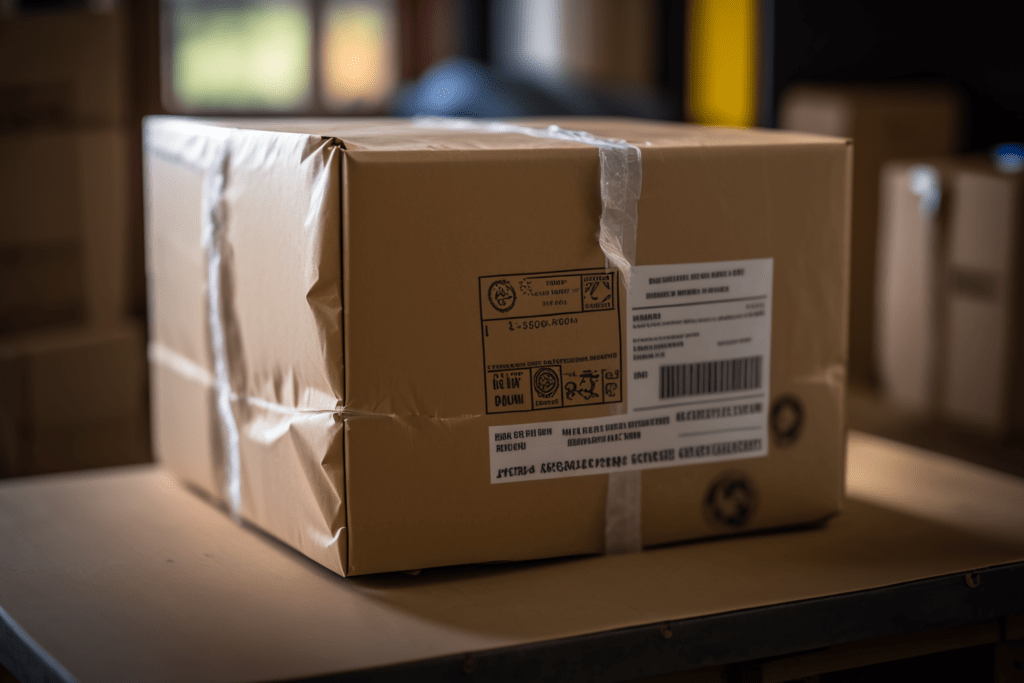 an image of a package being shipped to represent the fulfillment aspect of dropshipping.